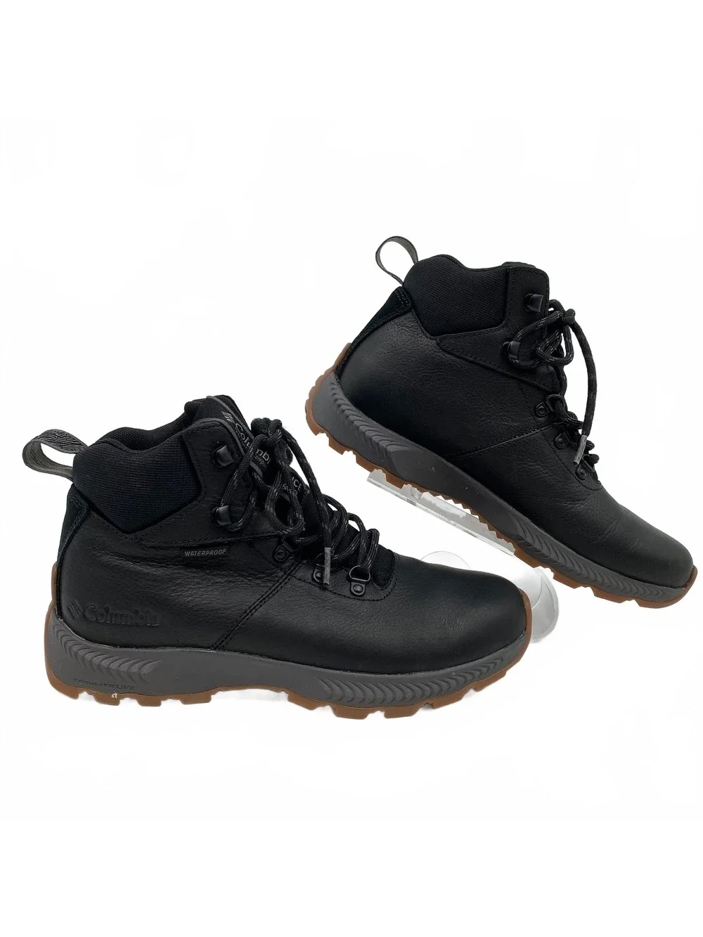 Columbia Black Leather Lace-Up Waterproof Ankle Boota | Men’s 7